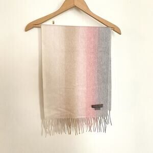 Louisa Perini 100% Cashmere Winter Scarf Pink Gray 10 x 67